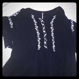 Free people dress worn twice, white embroidery